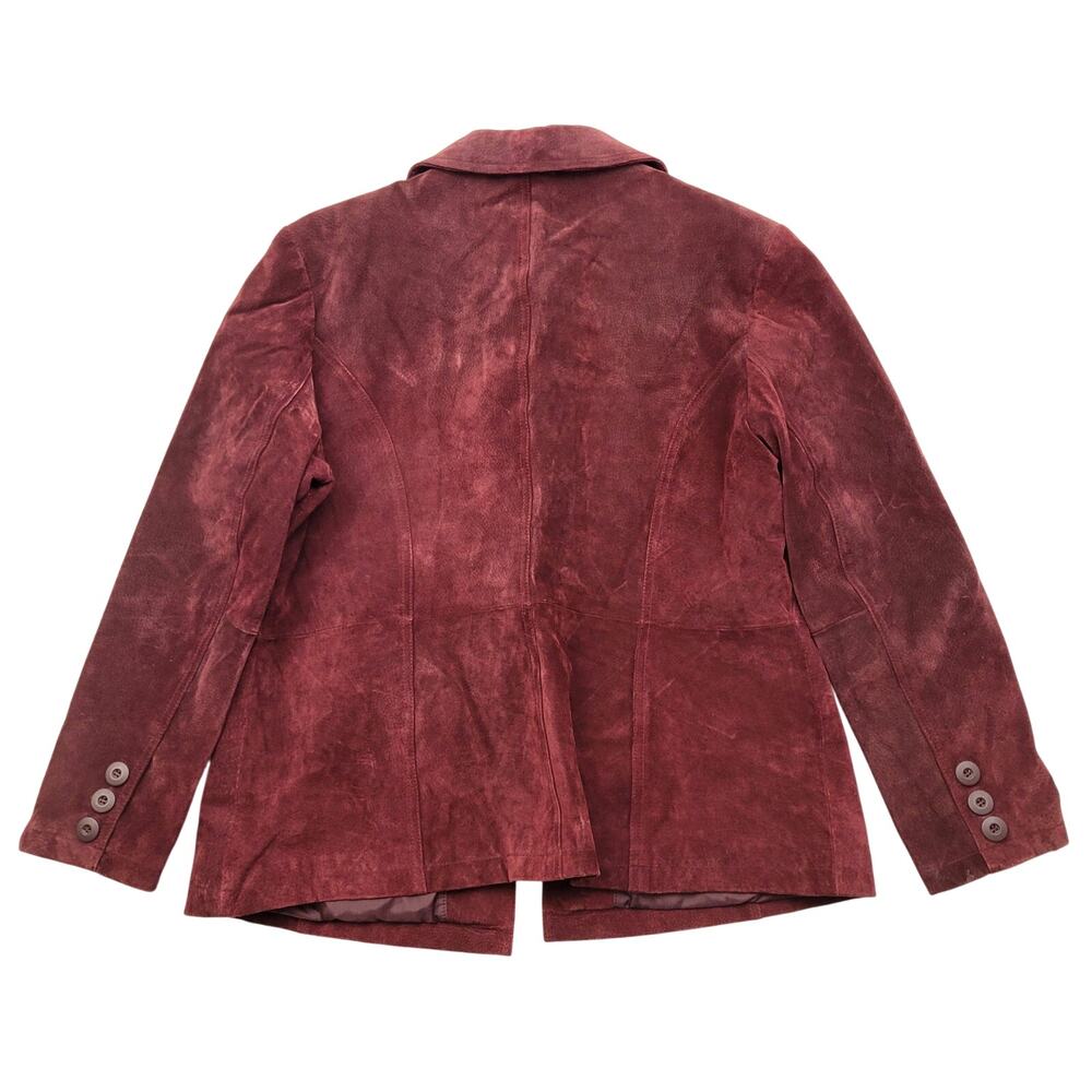 Wilsons Leather Maxima Jacket Women's XL Maroon Suede Lined Vintage 90s Y2K - Picture 2 of 16
